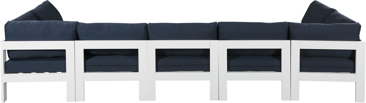 Nizuc - Outdoor Patio 7 Piece Modular Sectional With White Frame