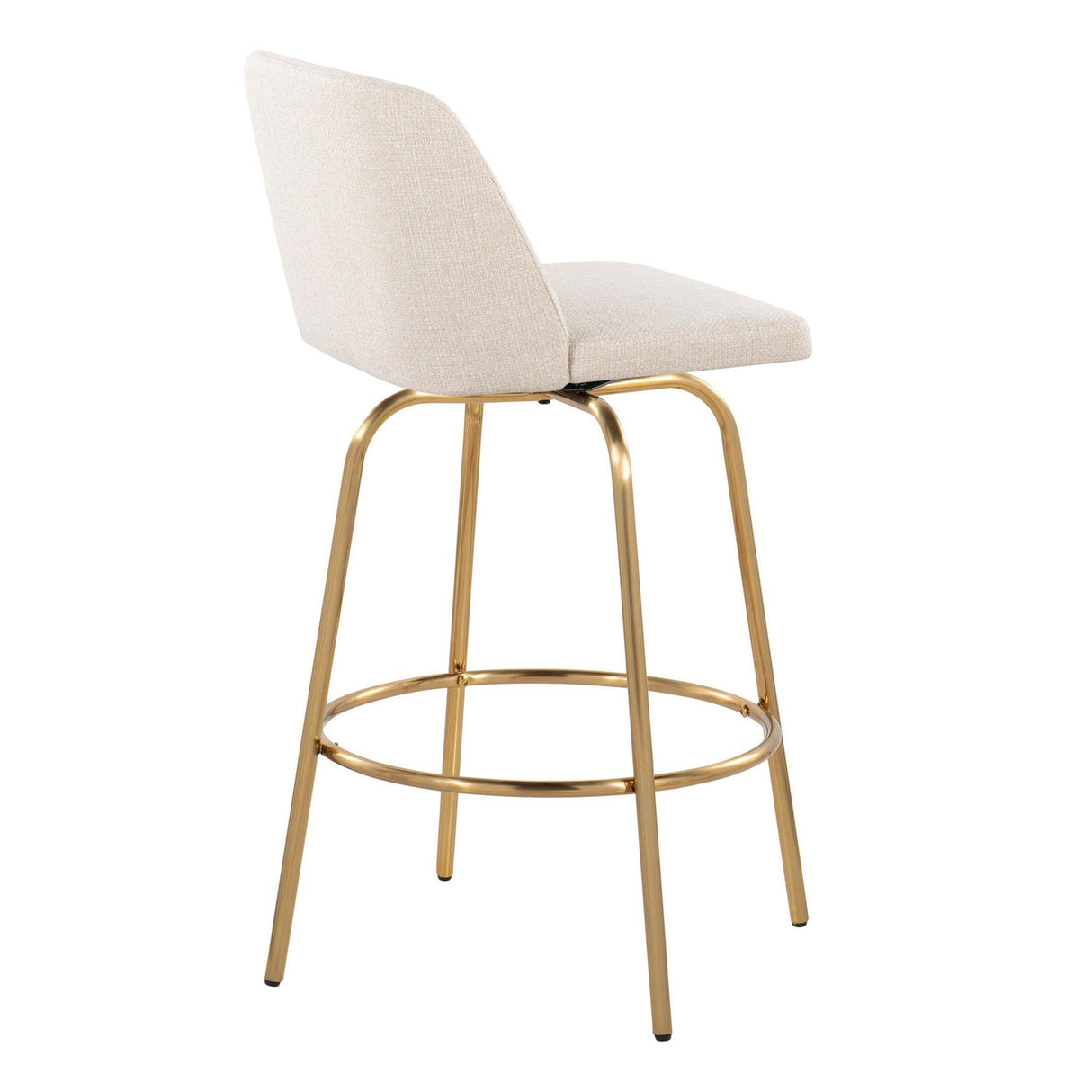 Toriano - 26" Fixed-Height Counter Stool (Set of 2) - Cream Noise / Gold