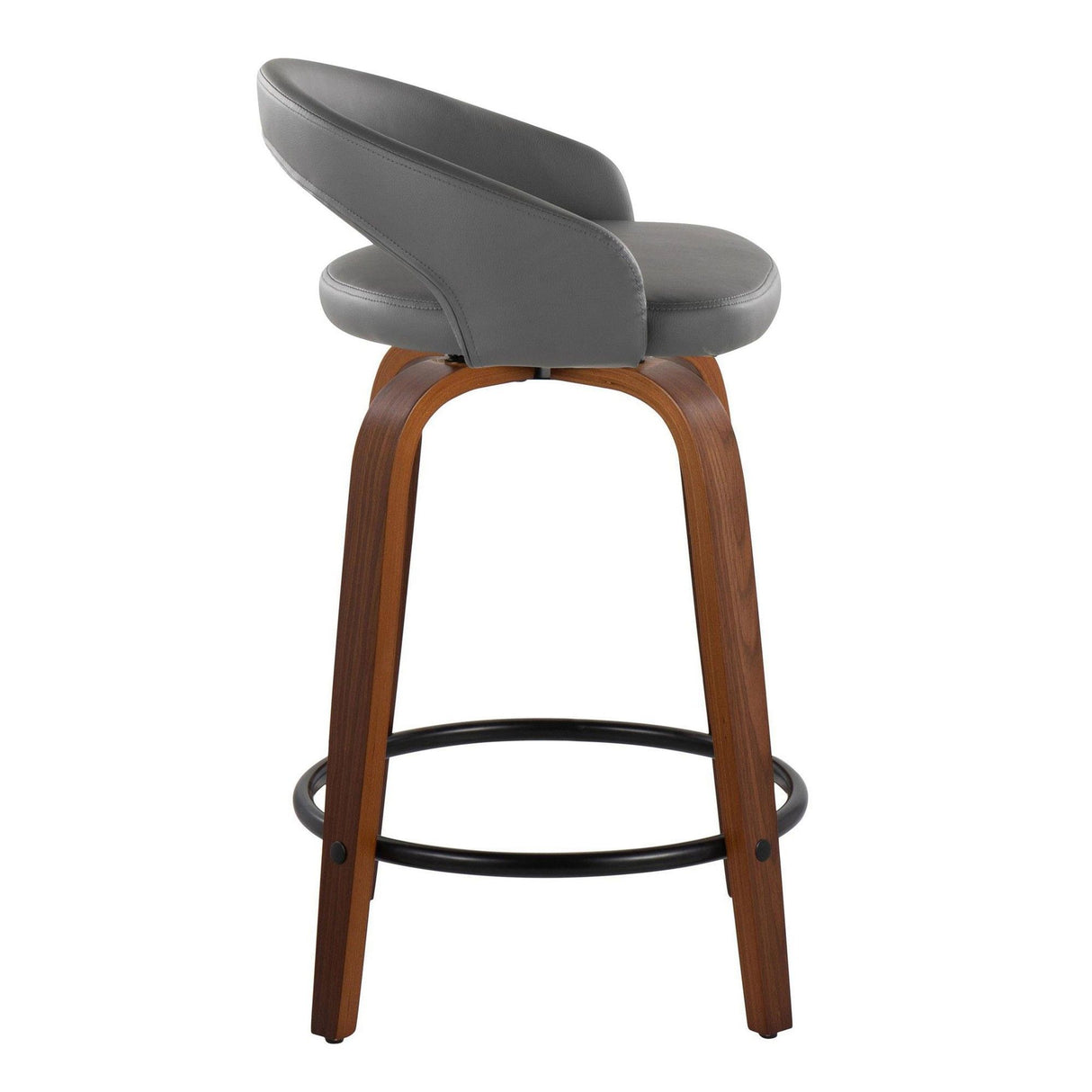 Grotto - 31" Upholstered Fixed-Height Counter Stool (Set of 2) - Walnut Wood Base