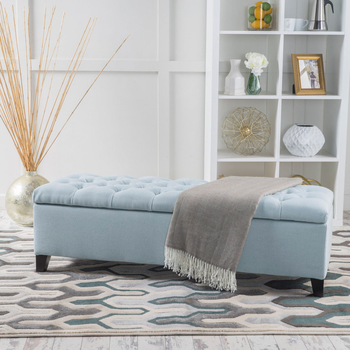 Glouster - Contemporary Storage Ottoman With Button Tufted Design