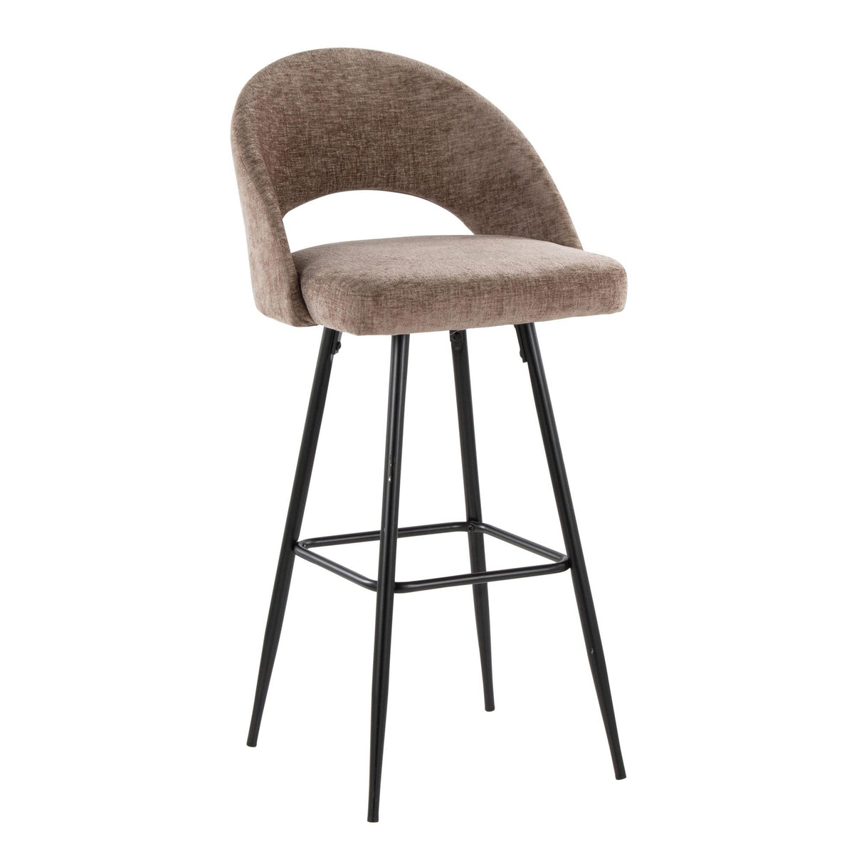 Renee - Upholstered Fixed-Height Barstool (Set of 2) - Black Base