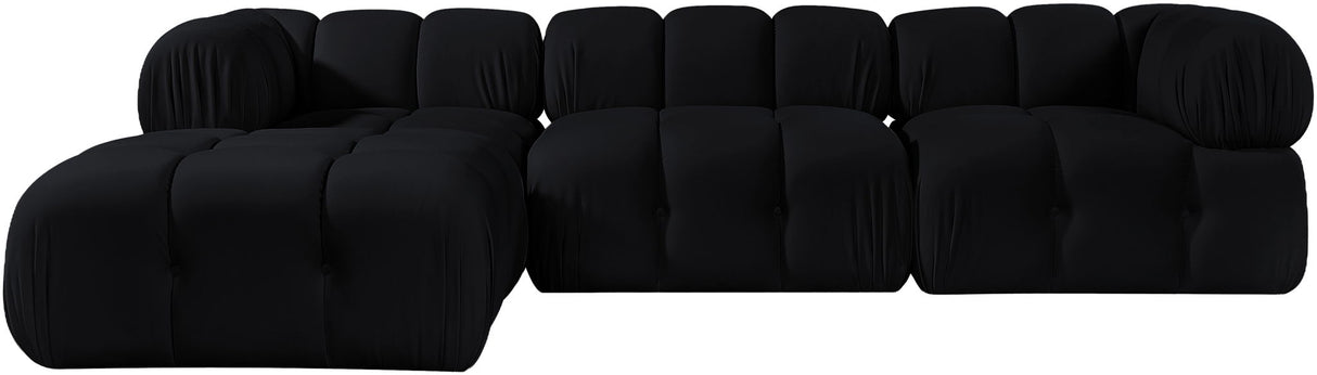 Orin - Velvet 4 Piece Modular Sectional With Chaise