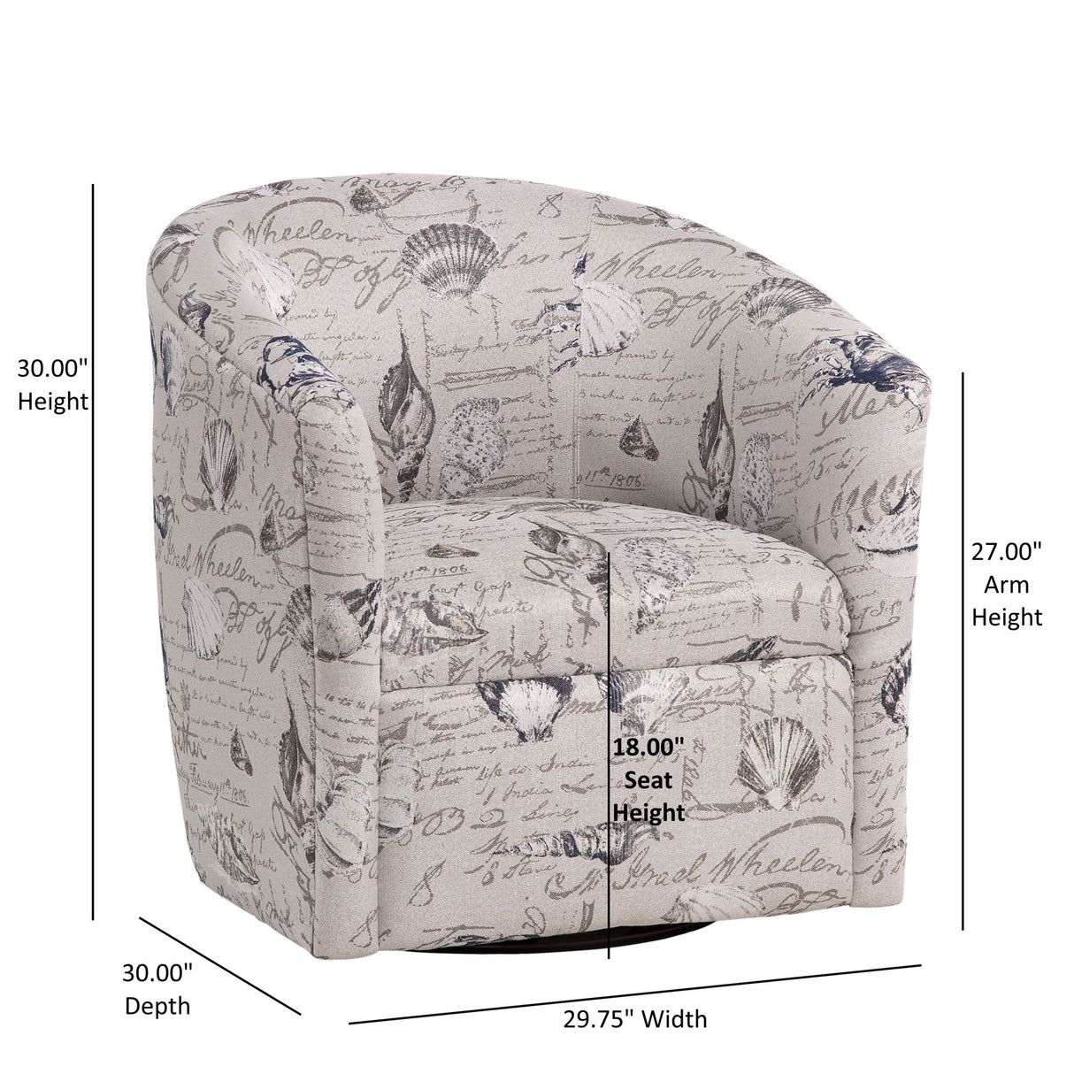 Boardwalk - Swivel Accent Chair Polyester Fabric - Gray