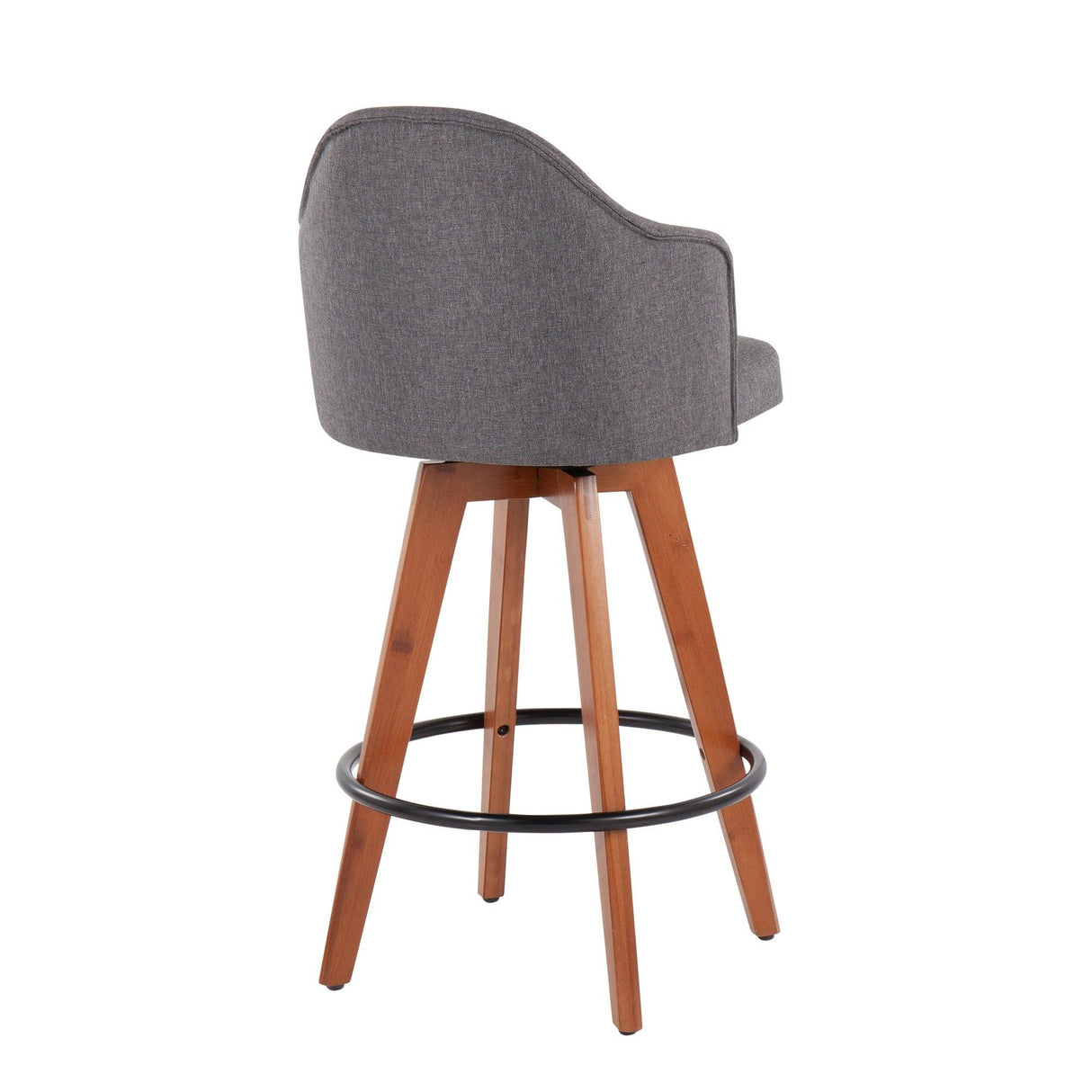 Ahoy - Contemporary Fixed-Height Counter Stool With Walnut Bamboo Frame (Set of 2)