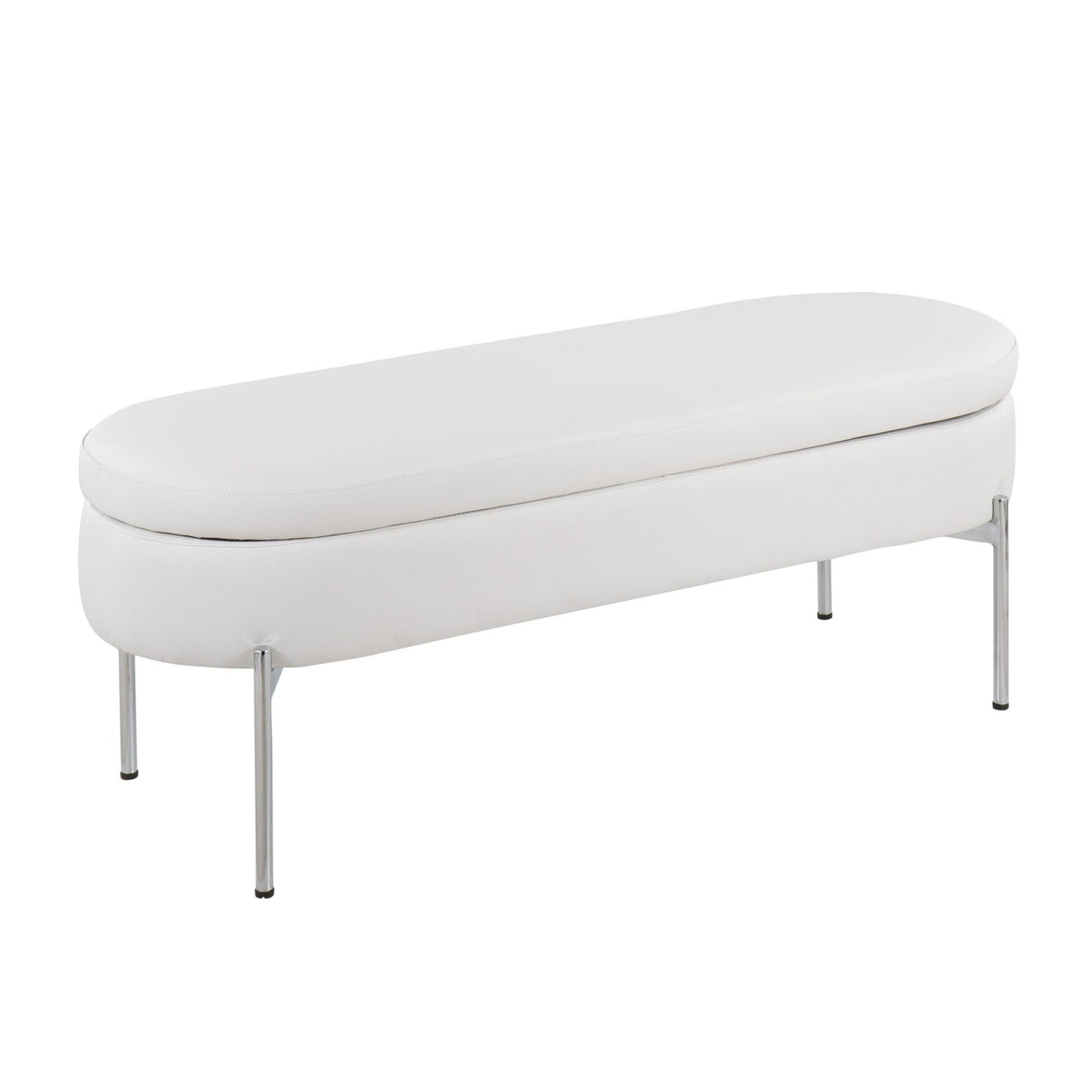 Chloe - Storage Bench - Chrome Metal