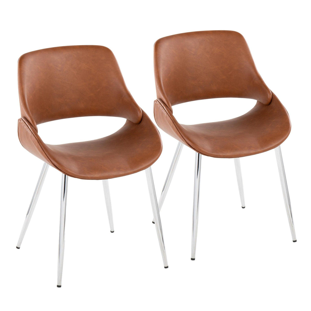 Fabrizzi - Mid-Century Modern Accent / Dining Chair (Set of 2) - Chrome Metal
