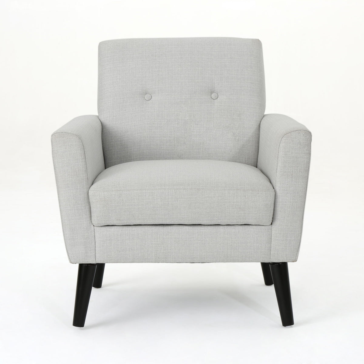 Radiantize - Upholstered Fabric Club Chair With Square-Off Back And Button Tufted