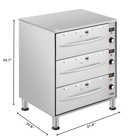 Three-Drawer Commercial Free Standing Warming Drawer in Stainless-Steel (KM-WD-M3)