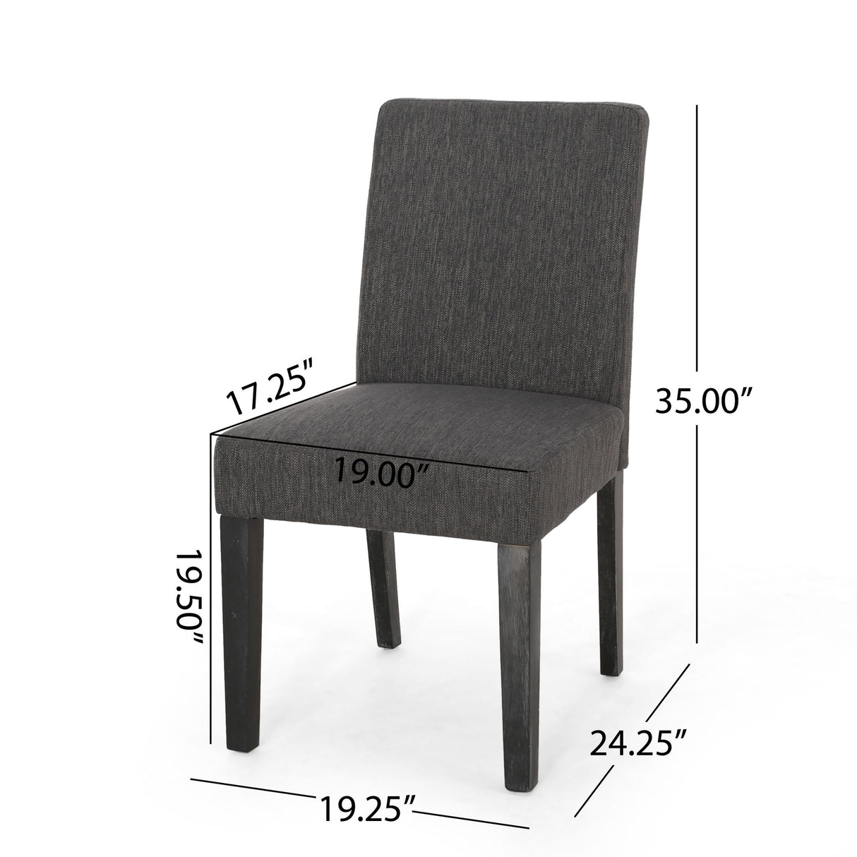 Contemporary Dining Chair With Upholstered Seating And Tapered Legs