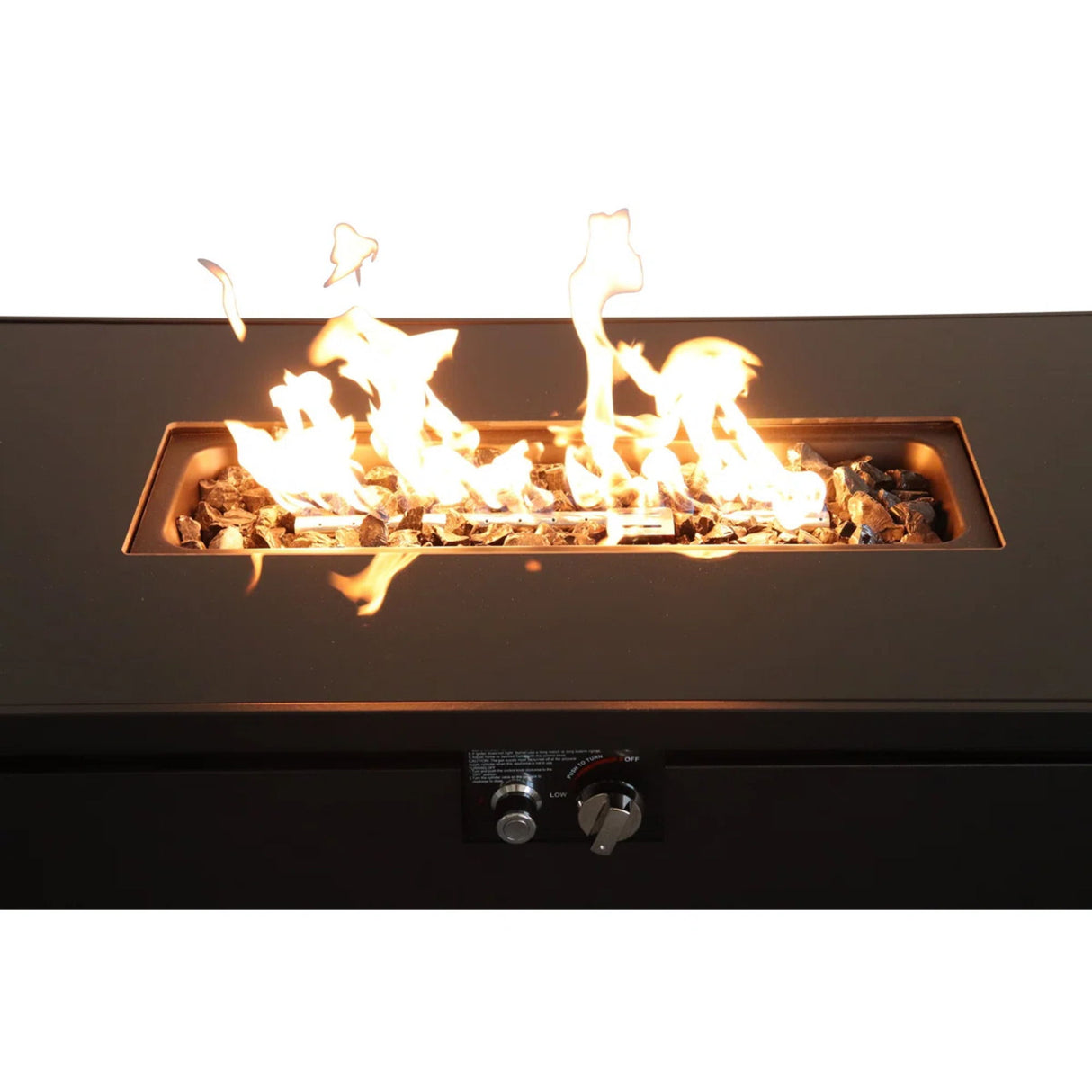 Rectangle Fire Pit, Fuel Versatility - Black