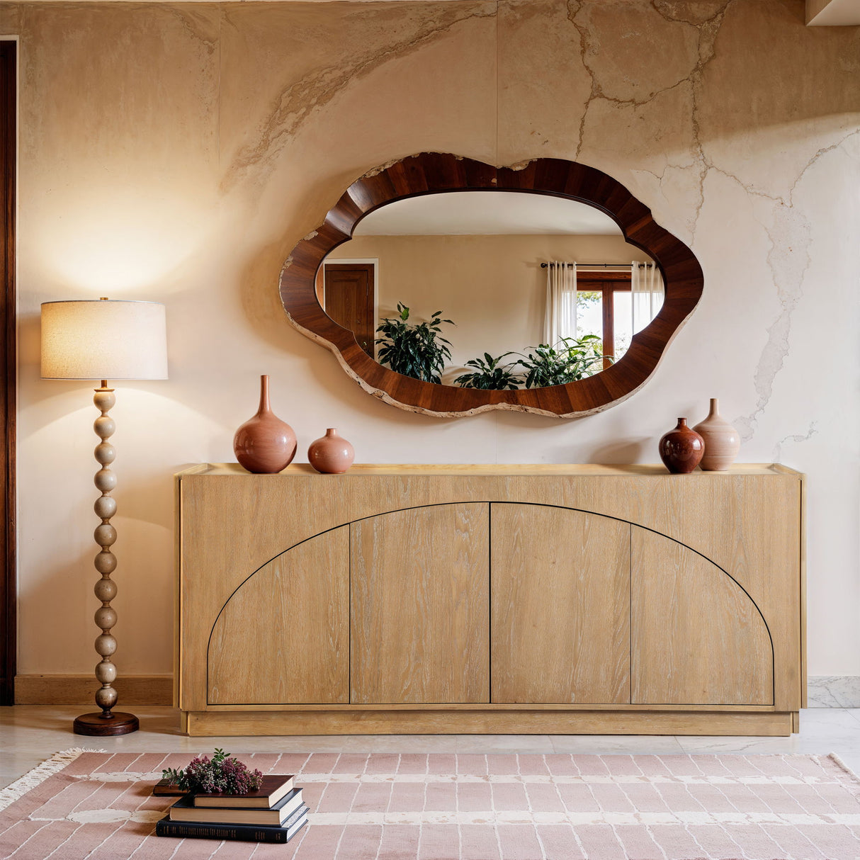 Everson - Oak Veneer And Solid Wood Sideboard/Buffet - Natural
