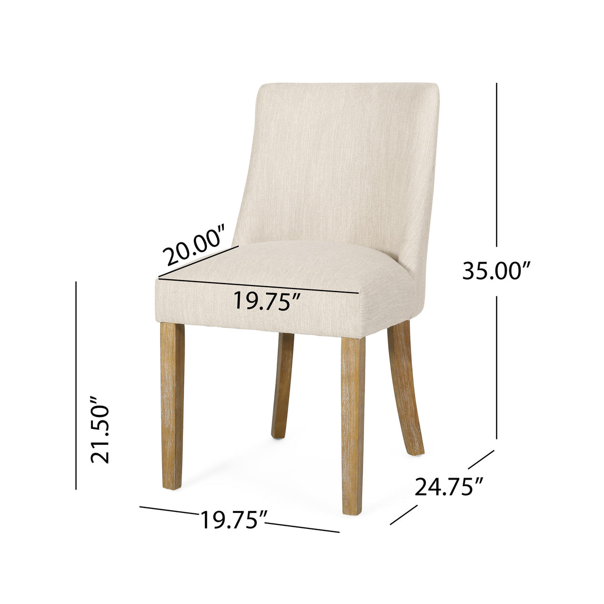 Classic Fabric Dining Chair - Beige
