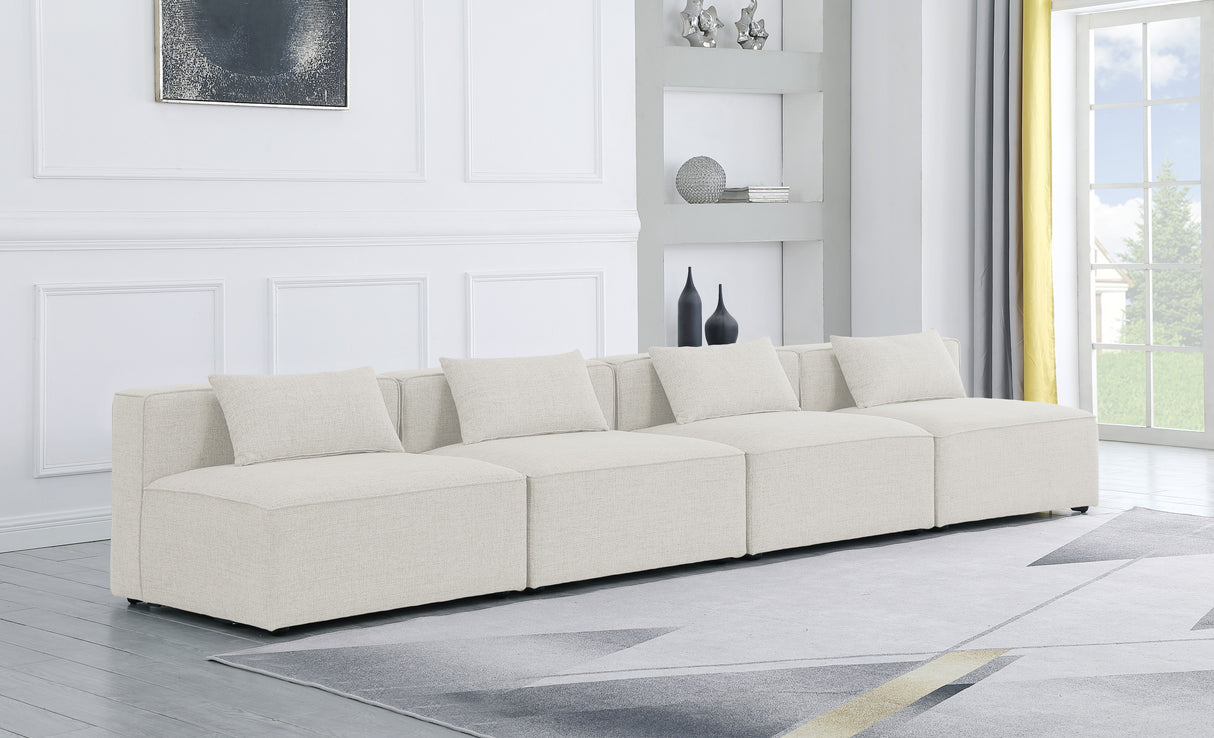 Cube - Linen Modular 4 Seat Armless Sofa