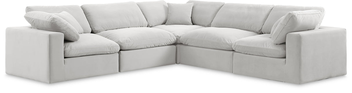 Comfy - 5 Piece Velvet Modular Corner Sectional