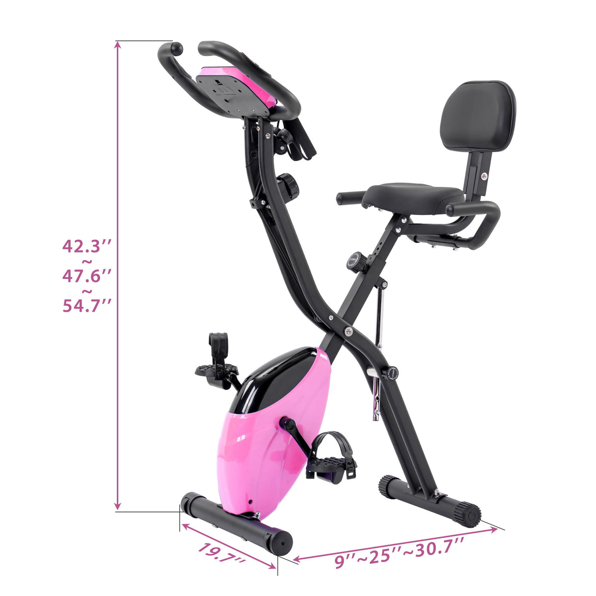 Exercise Bike Folding Stationary Bikes For Home With 16 Level Magnetic Resistance