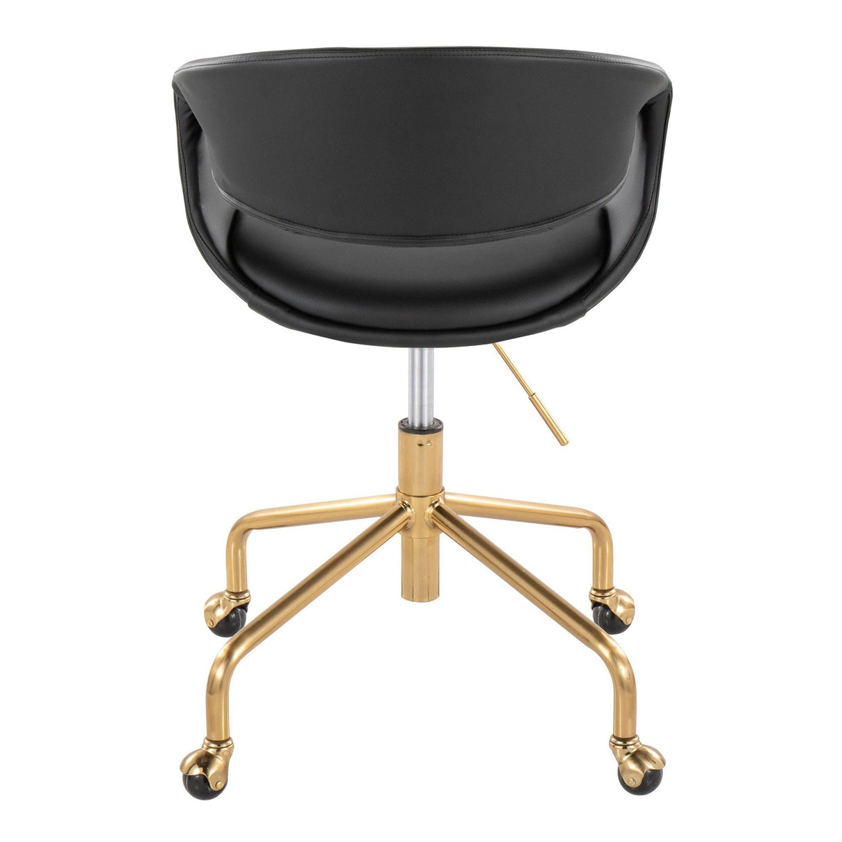 Curvo - Upholstered Task Chair - Gold Metal Base