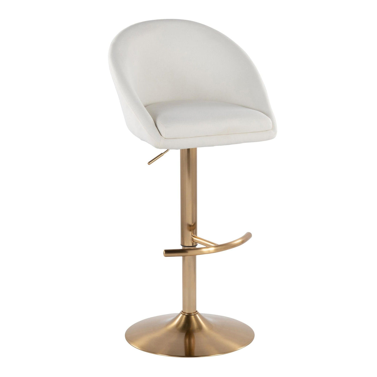 Matisse - Highback Adjustable Barstool With Rounded T Footrest (Set of 2) - Gold Metal