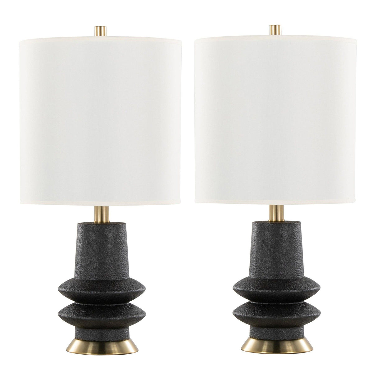 Lloyd - 26" Polyresin Table Lamp - Sanded Matte Black (Set of 2)