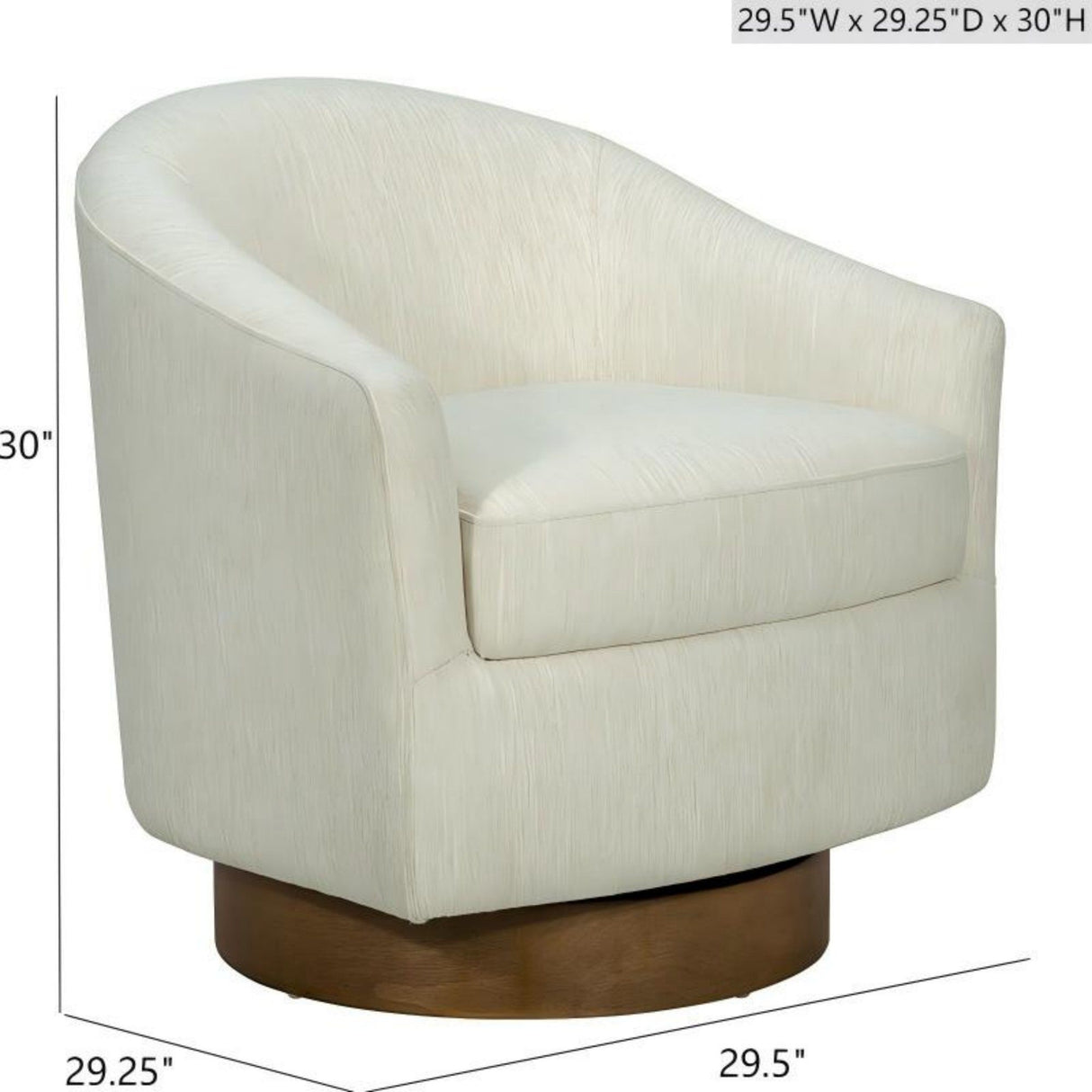 Upholstered Swivel Chair - Cream