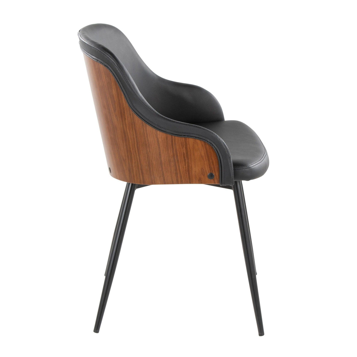 Bacci - Chair (Set of 2) - Black Metal, Walnut Wood