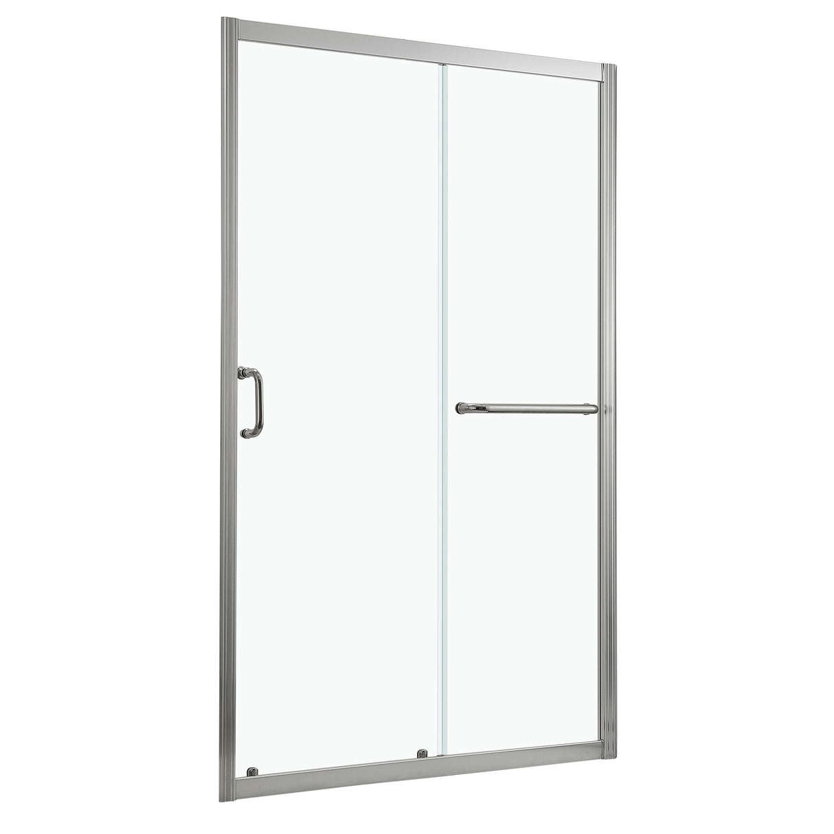 Single Sliding Bypass Shower Door, Tempered Glass Enclosure