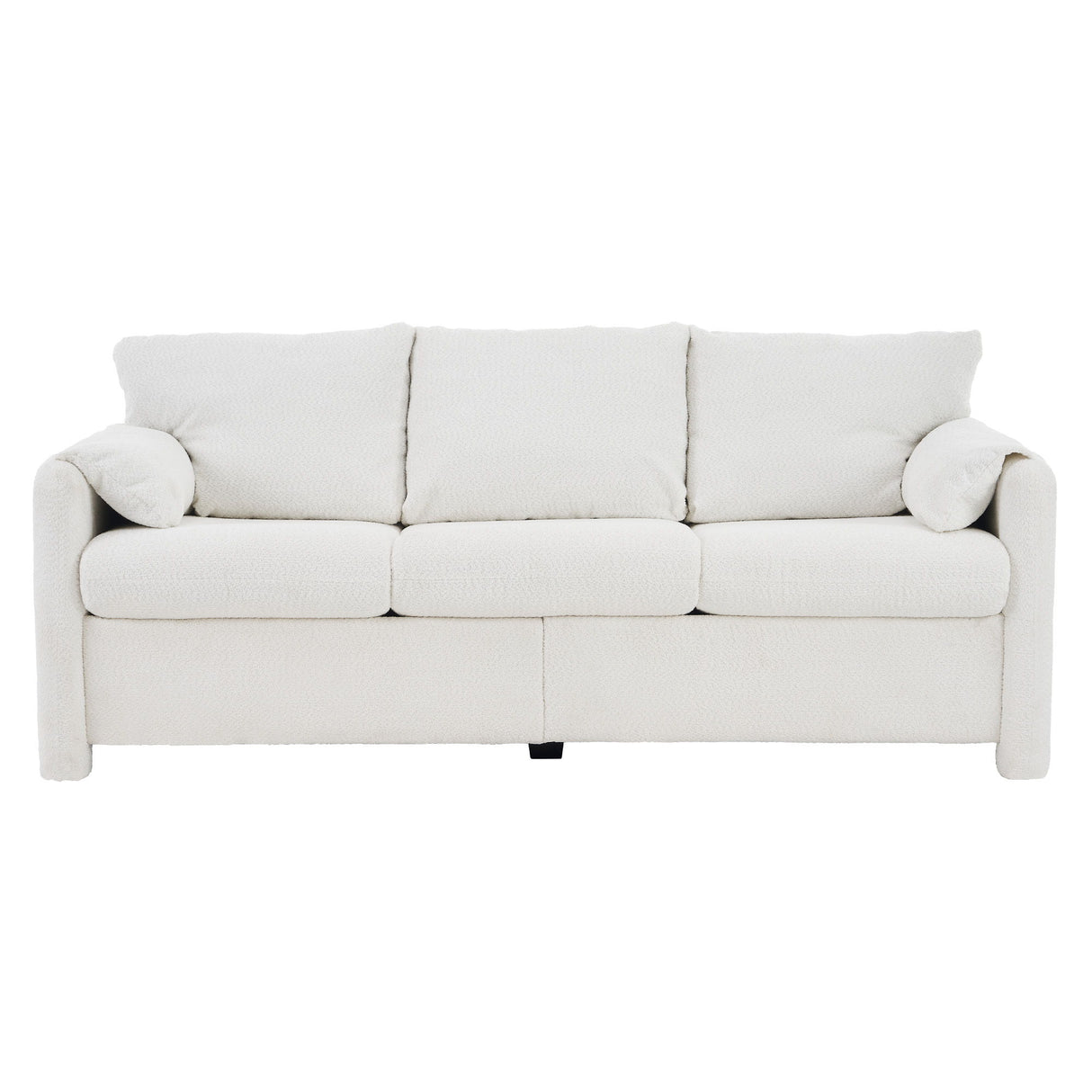 Modern 3 Seater Sofa Chenille Couch Plush Triple Seater Sofa With High Density Foam Cushions, Deep Seat Living Room Couch For Family Room, Apartment & Home Theater - Ivory White