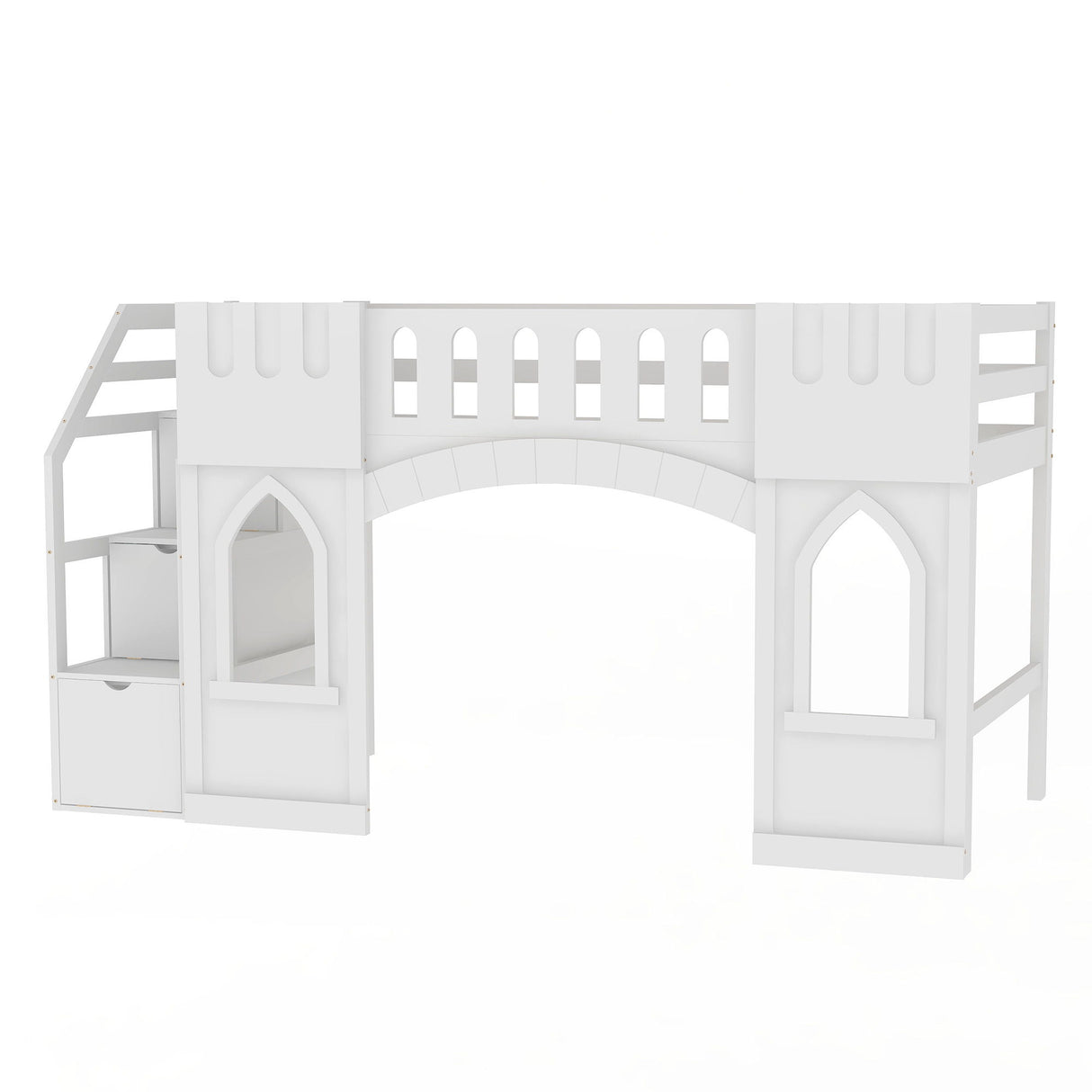 Loft Bed With Storage Staircase And Windows