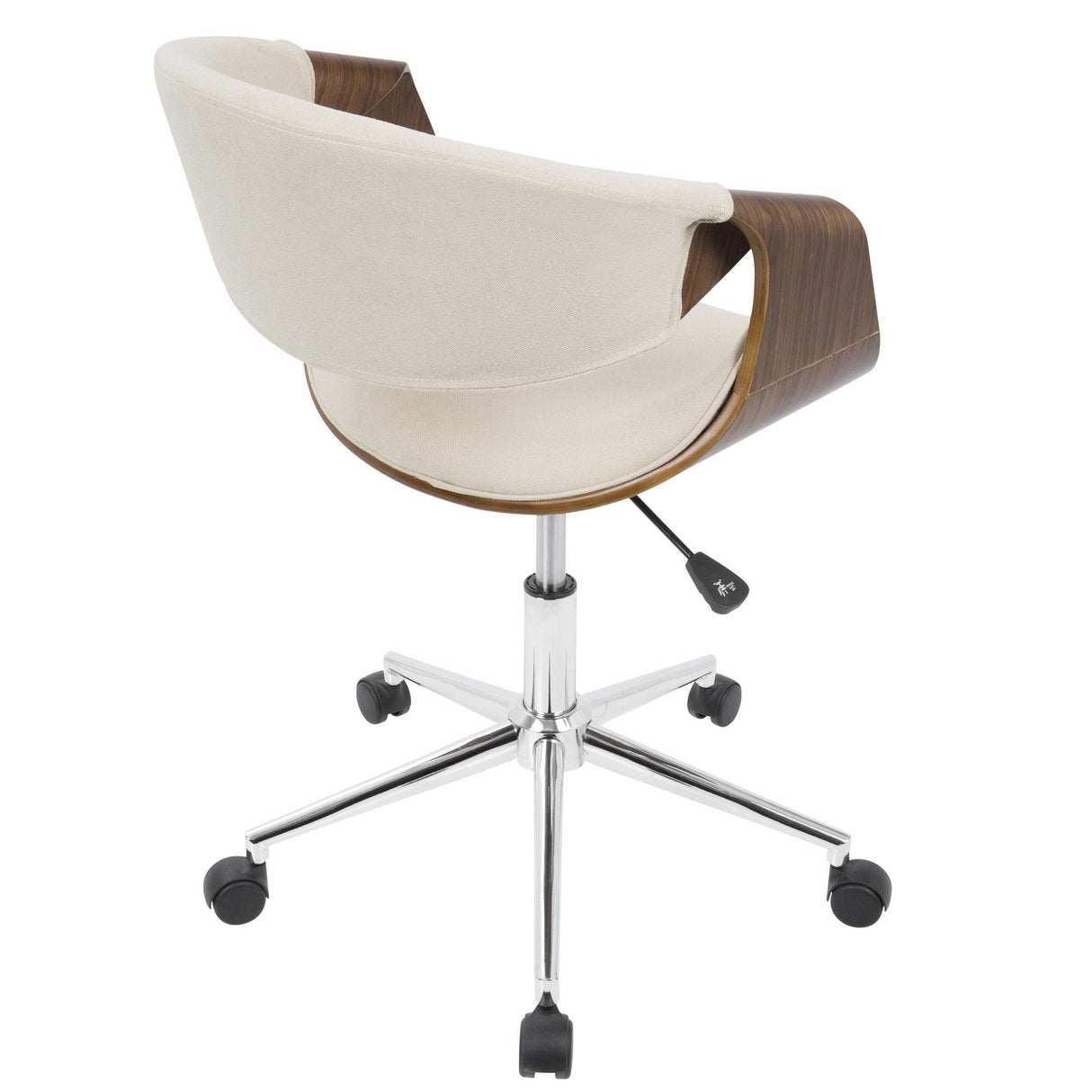 Curvo - Office Chair - Walnut And Cream