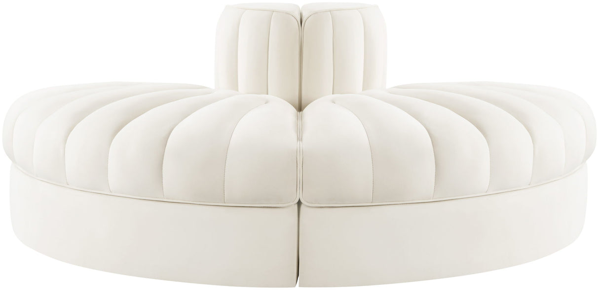 Rummi - Velvet Performance Fabric Upholstered 2 Piece Rounded Modular Loveseat