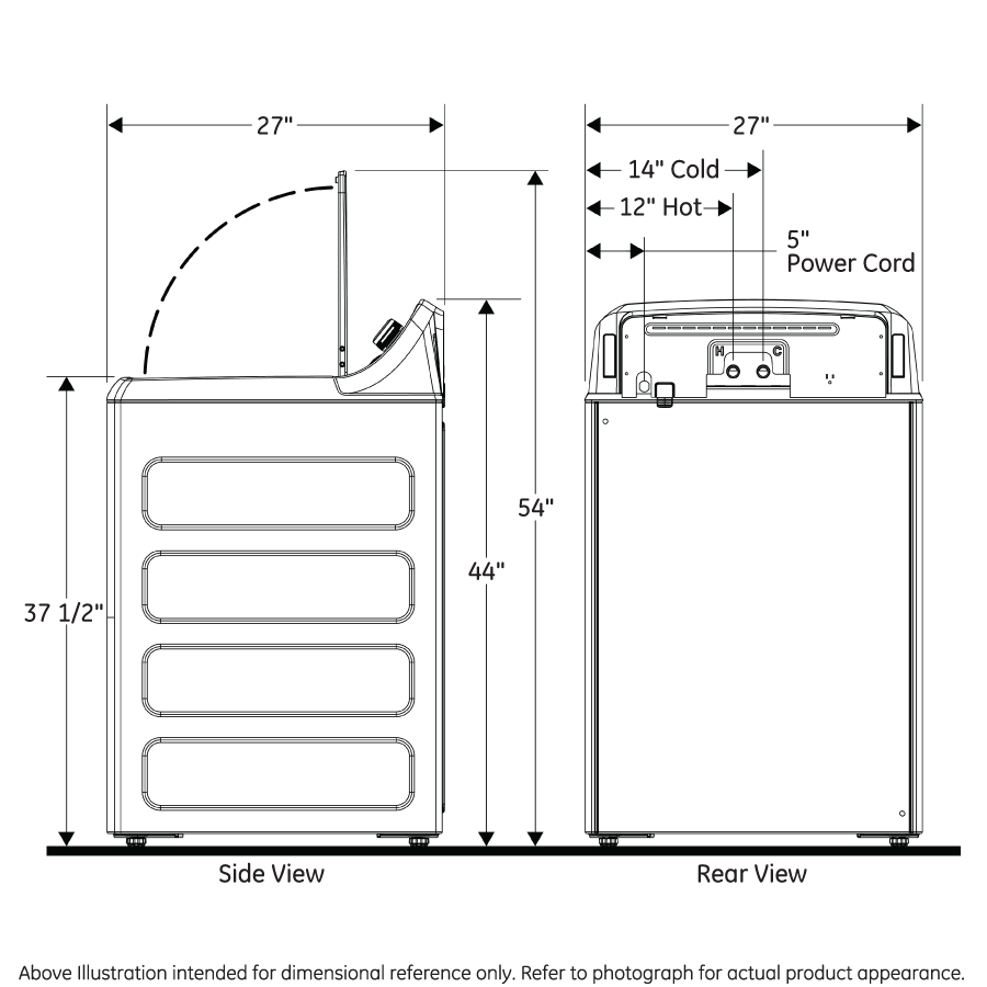 GE GTW325ASWWW washer detail