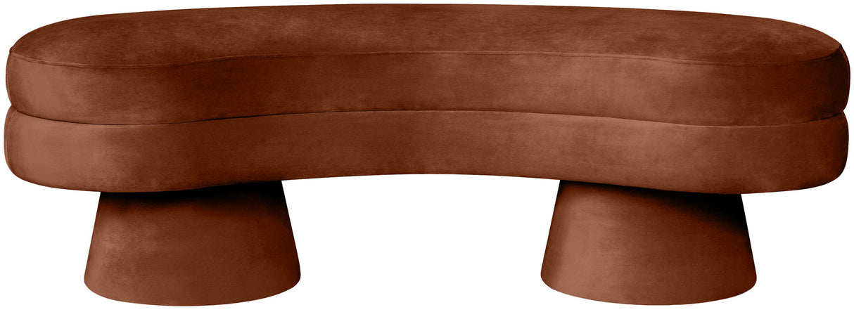 Zenna - Velvet Bench - Cognac