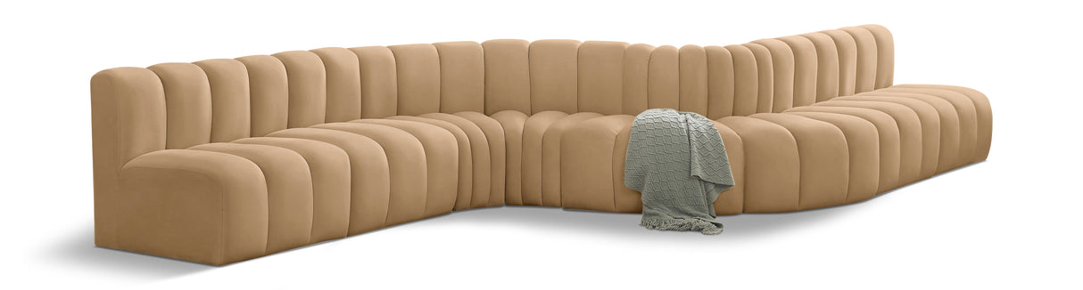 Arc - Velvet 8 Piece Curved Modular Sofa