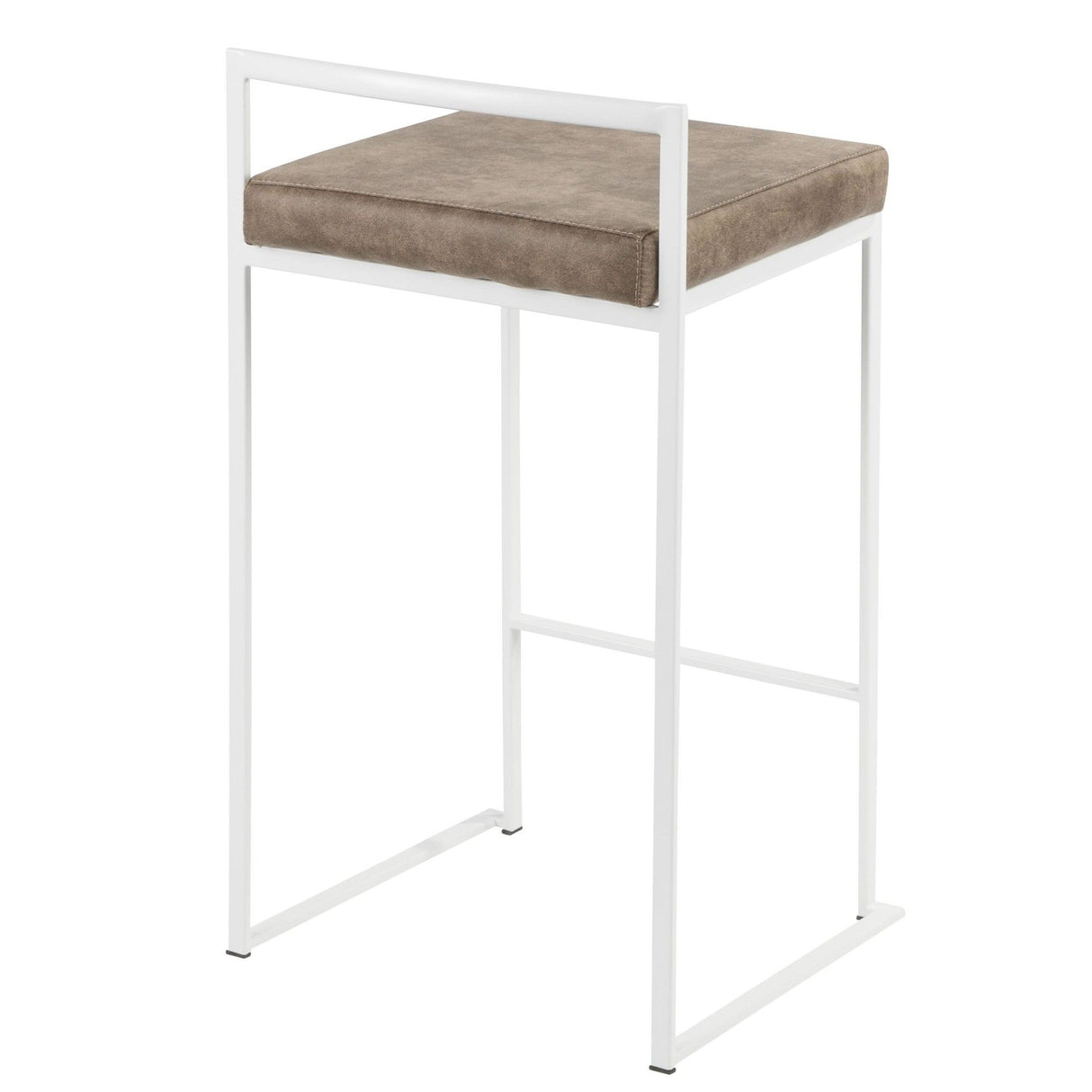 Fuji - Contemporary Stackable Counter Stool (Set of 2) - White Frame