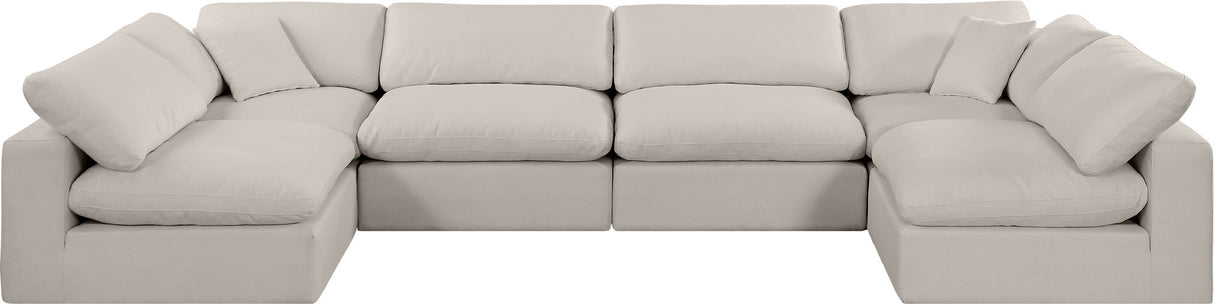 Comfy - 6 Piece Linen Modular Armless Sectional