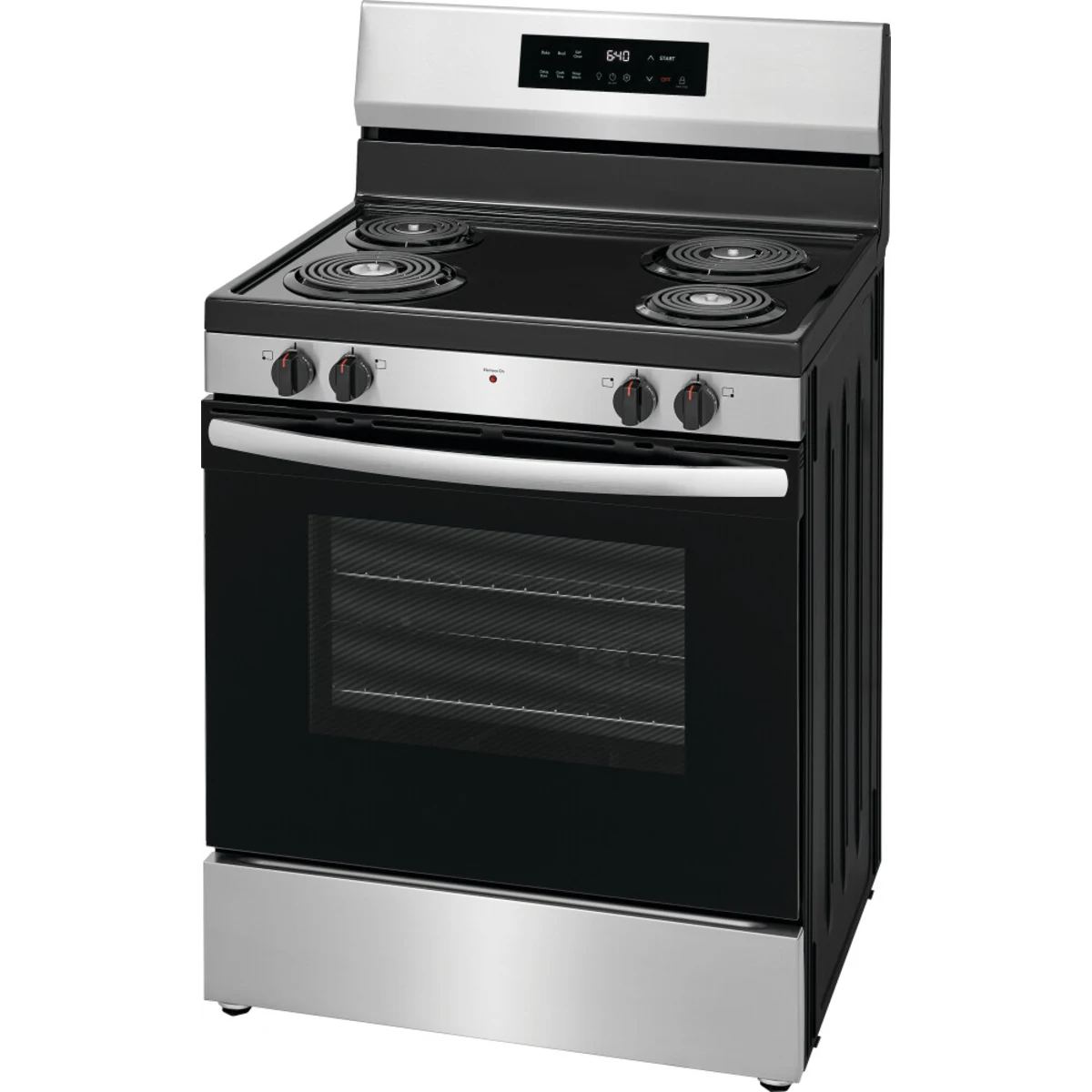 30 Inch Freestanding Electric Range with 4 Coil Elements, 5.3 cu. ft. Oven Capacity, Even Baking Technology, Hi/Lo Broil Options, Self Clean, and Storage Drawer: Stainless Steel