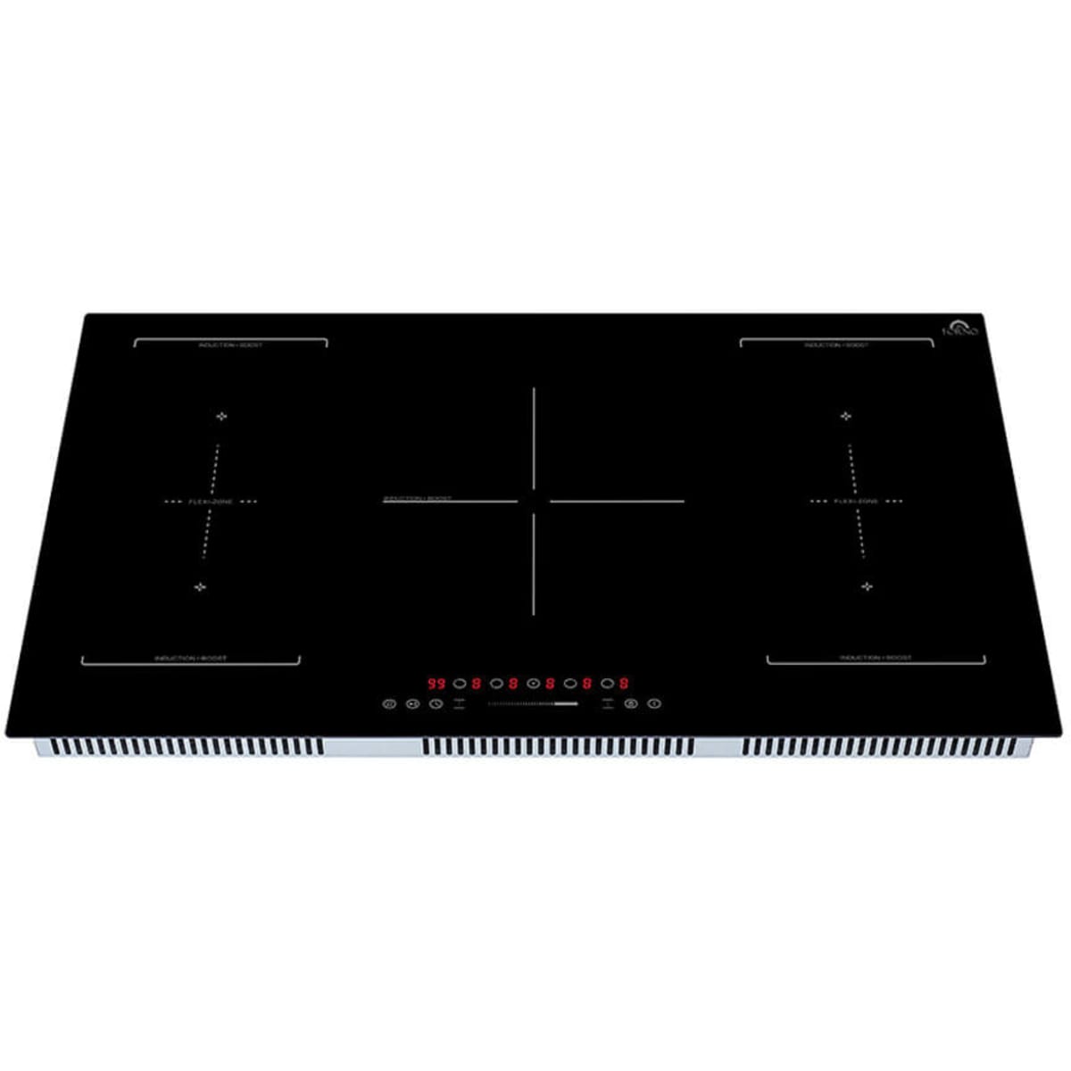 Forno Alta Qualita Ornonzo FCTIN056936 36 Inch Induction Cooktop with 5 Heating Zones, Smooth Ceramic-Glass Surface, 2 Flex-Zones, Touch Controls, 9 Power Levels, Booster Function, Child Control Lock, Stop & Go Function and Timer