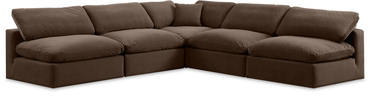 Comfy - 5 Piece Velvet Modular Corner Armless Sectional