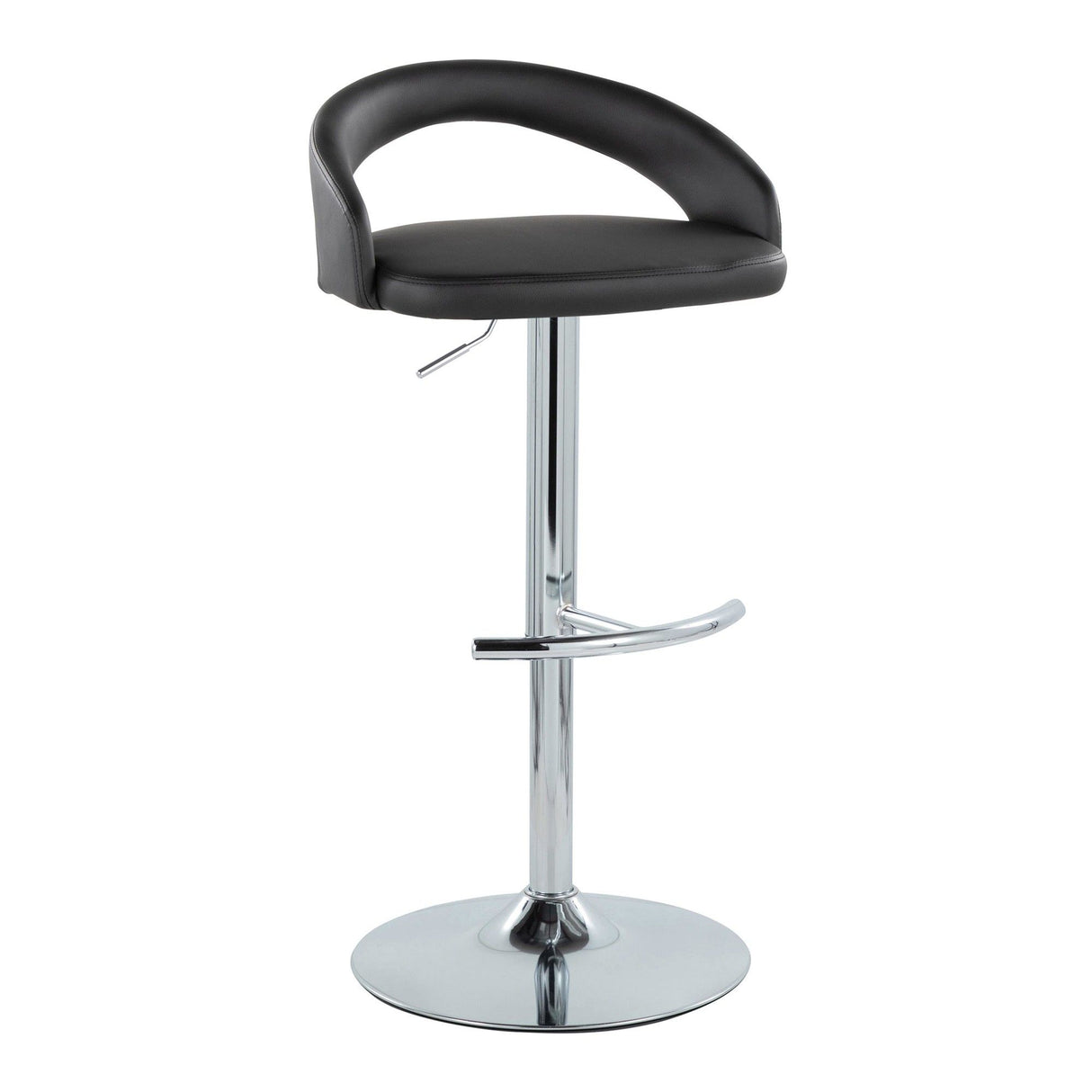 Grotto - Upholstered Adjustable Barstool - Chrome Metal Base