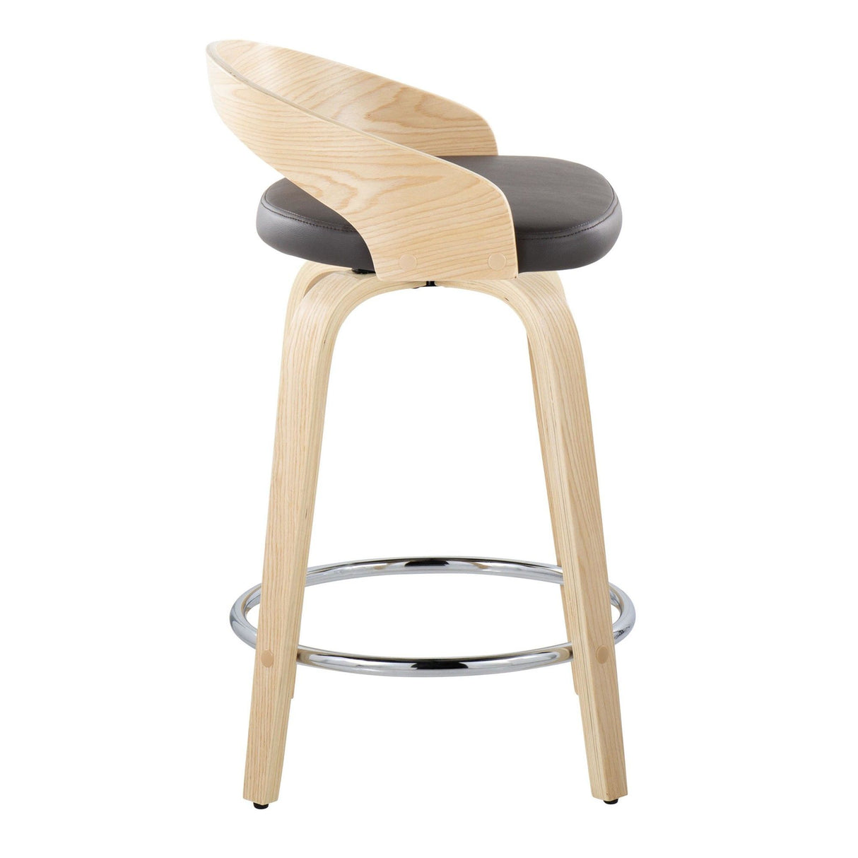 Grotto - Fixed-Height Swivel Counter Stool With Natural Wood (Set of 2)