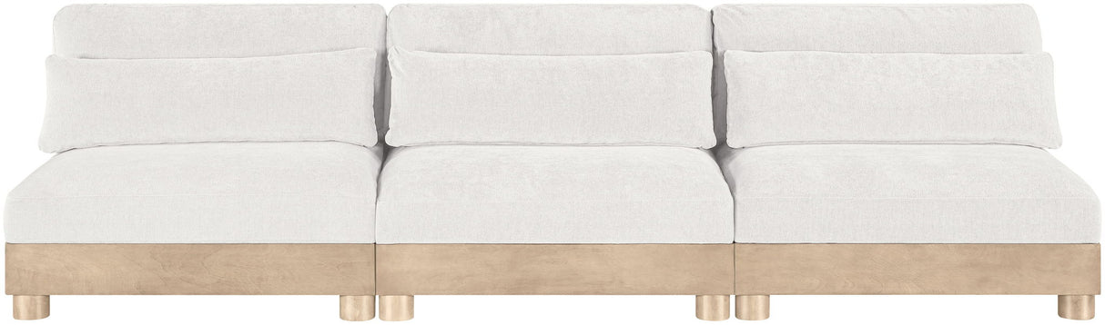 Turin - Chenille Fabric Upholstered Modular Sectional - White
