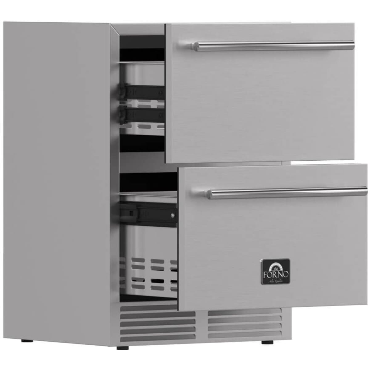 Forno Alta Qualita Como FDROD161124S 24 Inch Indoor/Outdoor Built-In Undercounter Drawer Refrigerator with 4.87 cu. ft. Capacity, Multi Air Flow System, Electrical Temperature Control, LED Lights and Sabbath Mode