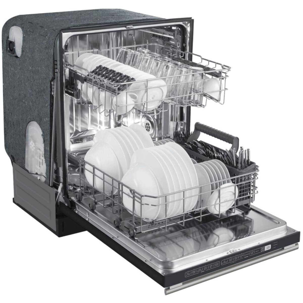 Forno Espresso Pozzo FDWBI806724BLK 24 Inch Fully Integrated Built-In Dishwasher with 14 Place Setting Capacity, 6 Wash Cycles, 3rd Rack Cutlery Tra, and ENERGY STAR® Certified: Black