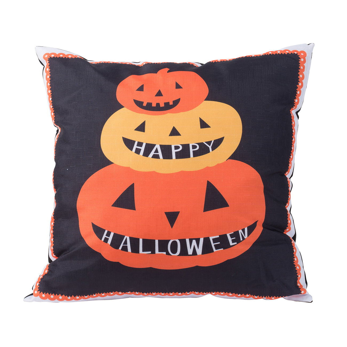 Halloween Pumpkin Pillow - Black / Orange