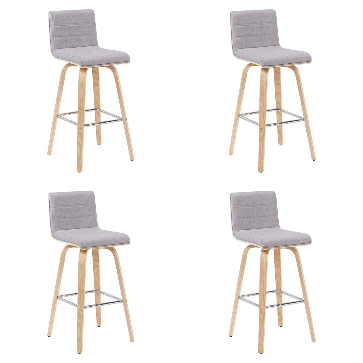 Vienna - Modern Swivel Bar Height Stool - Patterned Oak Wood Frame