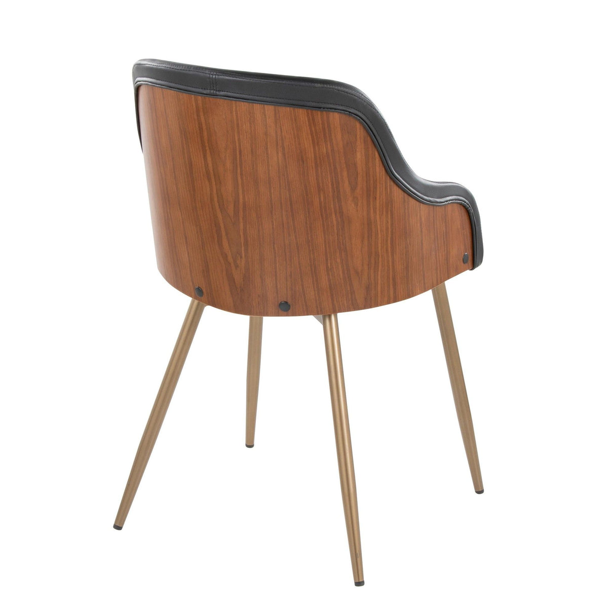 Bacci - Chair (Set of 2) - Antique Copper Metal, Walnut Wood