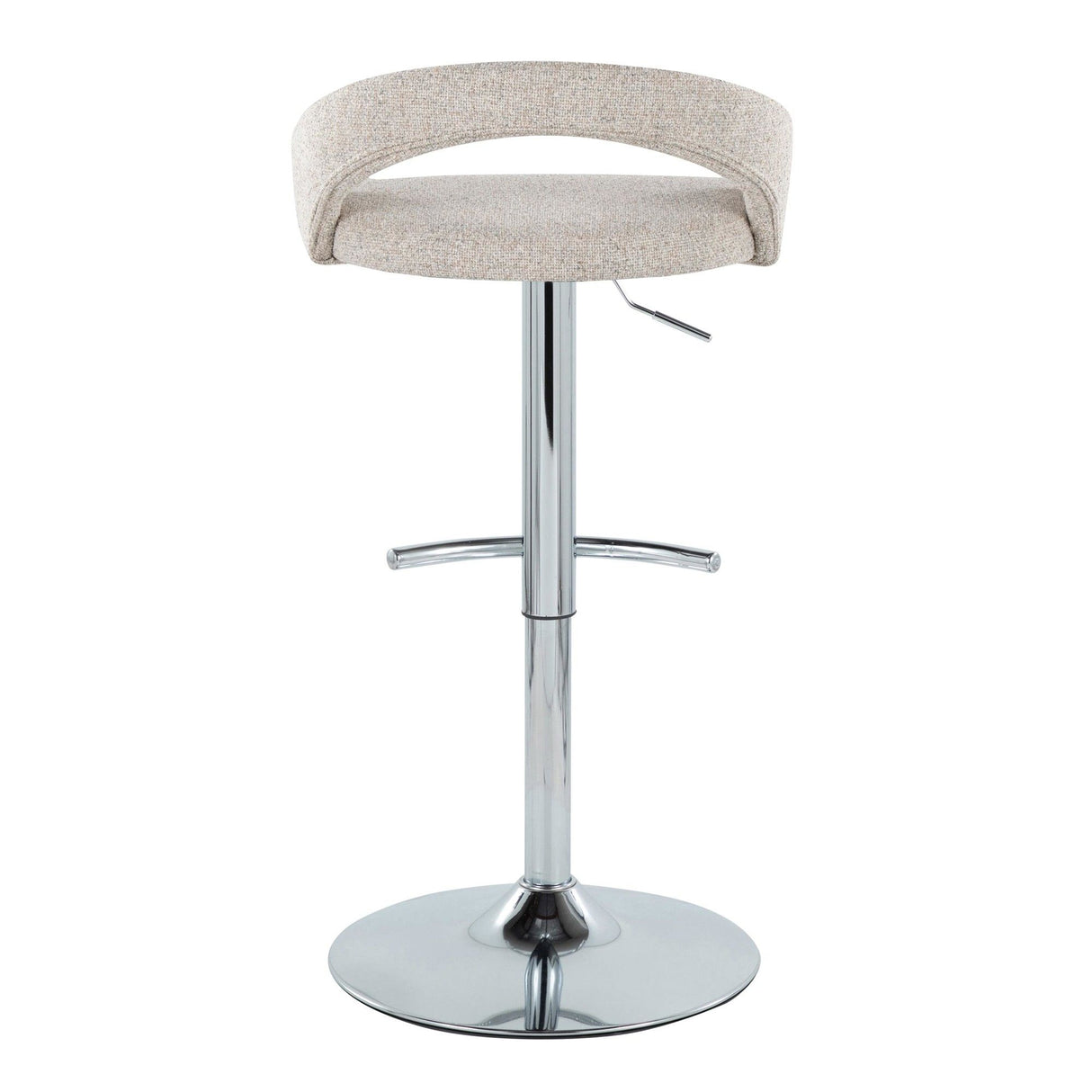 Grotto - Upholstered Adjustable Barstool - Chrome Metal Base
