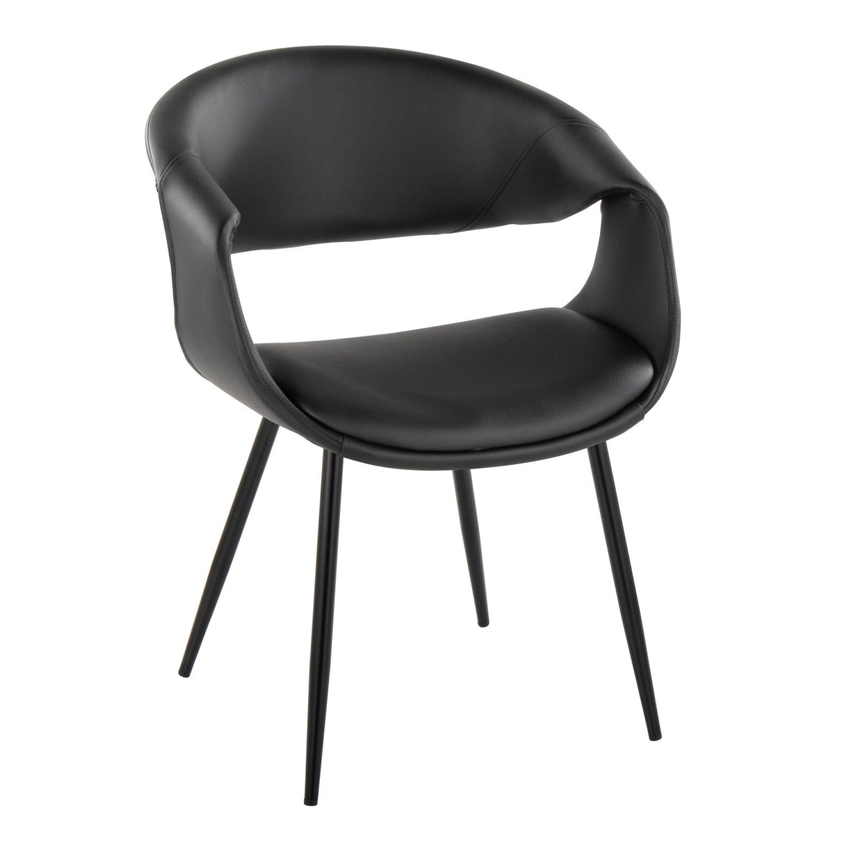 Curvo - Upholstered Chair (Set of 2) - Black Metal Legs