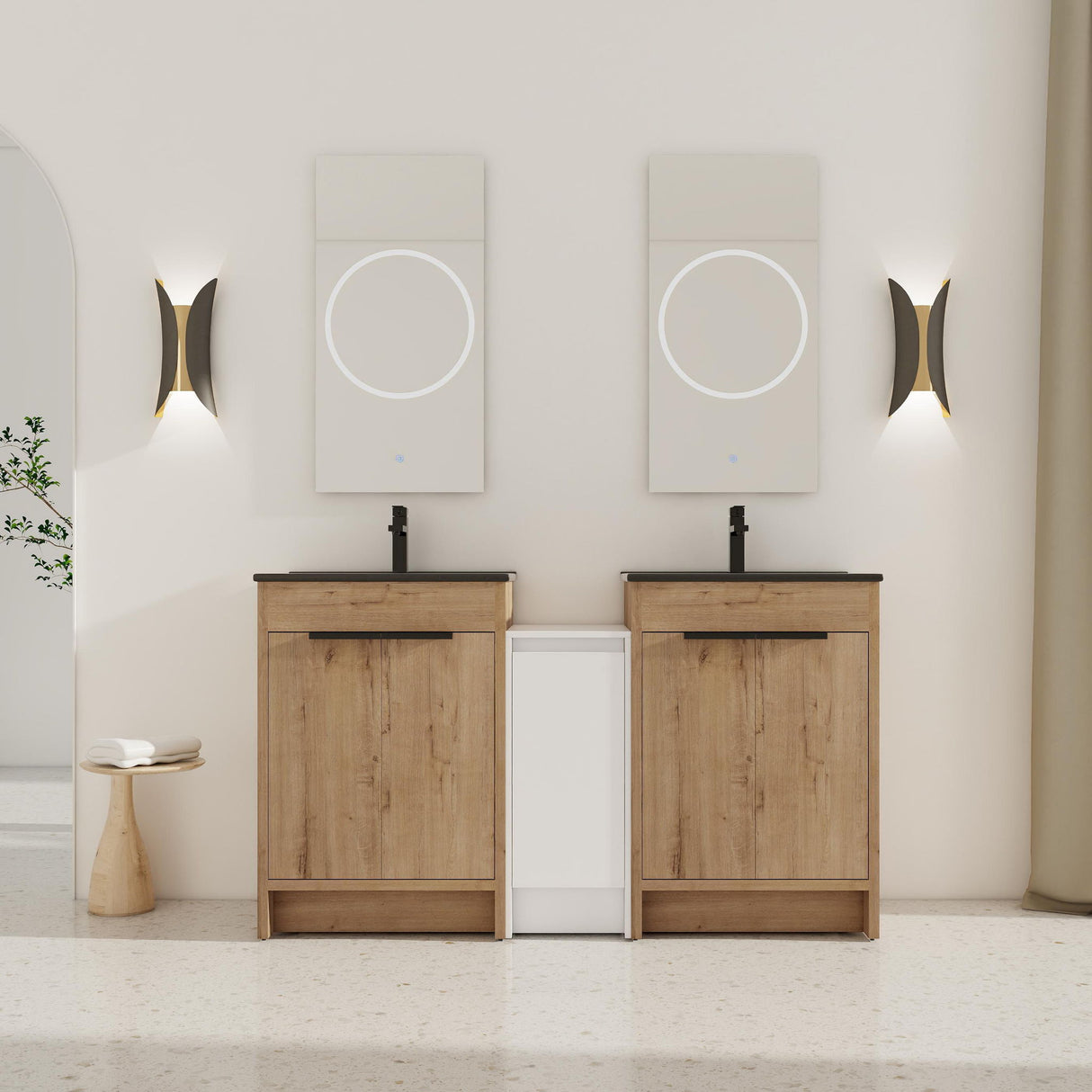 Freestanding Bathroom Vanity With Sink, Storage Cabinets, Soft Closing Doors