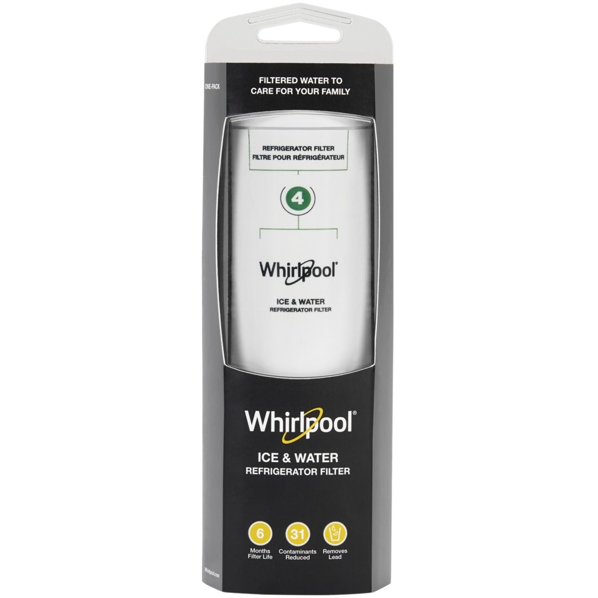 Whirlpool Refrigerator Water Filter 4 - WHR4RXD1 (Pack of 1) - (WHR4RXD1)