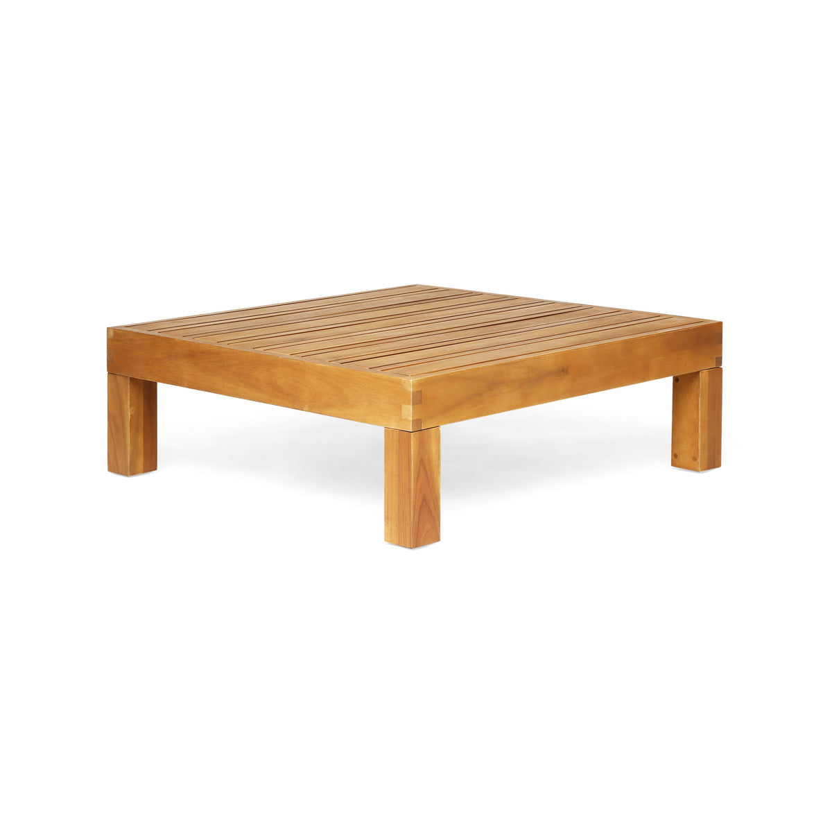 Mythical - Square Outdoor Coffee Table With Frame And Slat Top - Teak